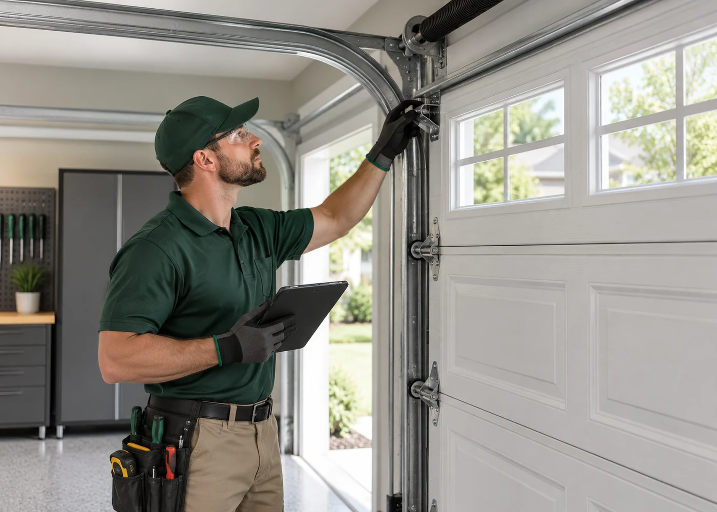 Professional garage door technician